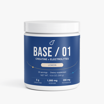 JellyJitsu Base 01 lemon creatine hydration tub — front label