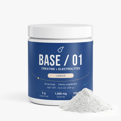 Base 01 tub with lemon creatine hydration powder