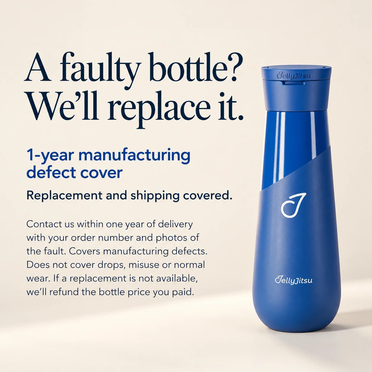Tomorrow’s Starter Kit — One-year bottle defect cover