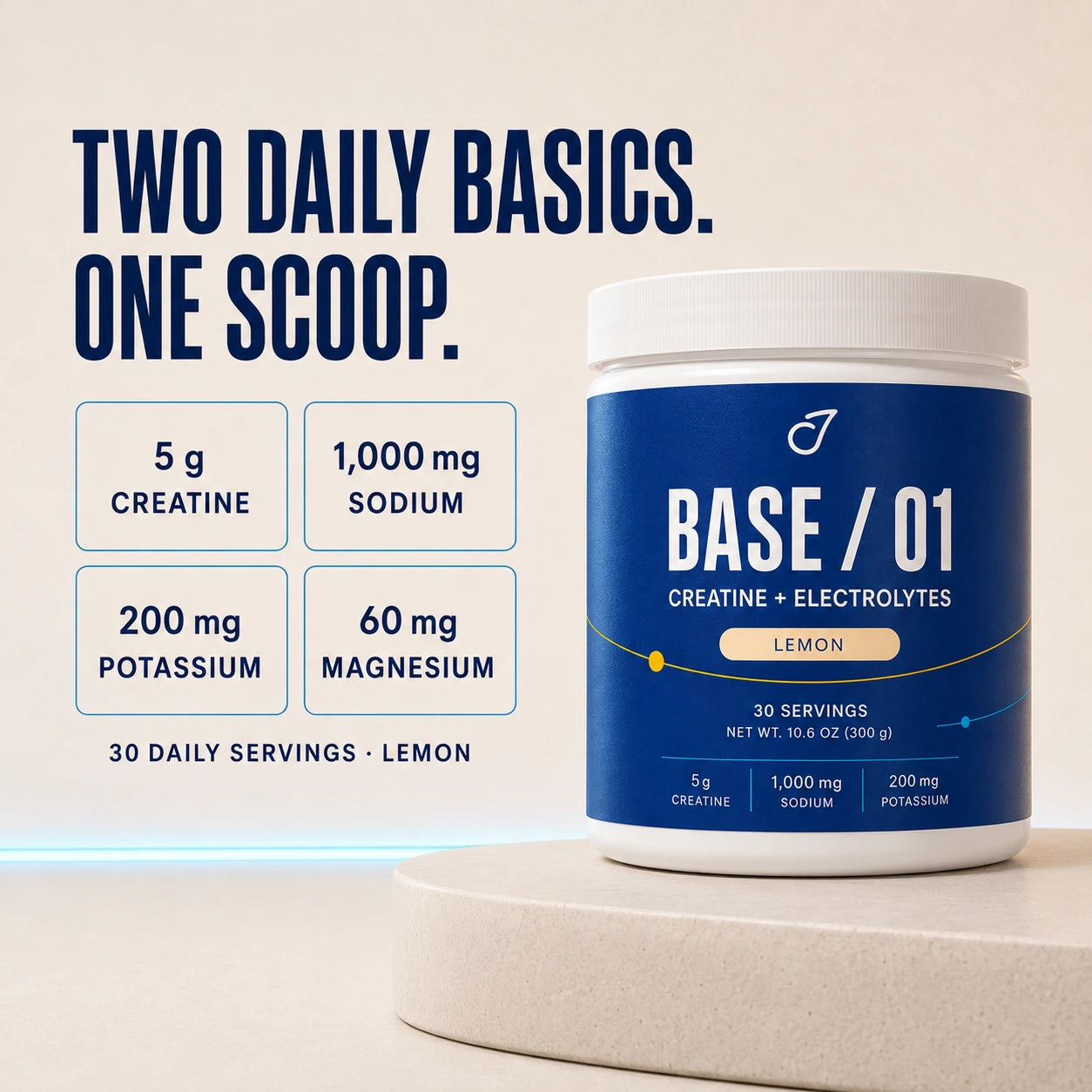 BASE / 01 — 5 g creatine plus sodium, potassium and magnesium