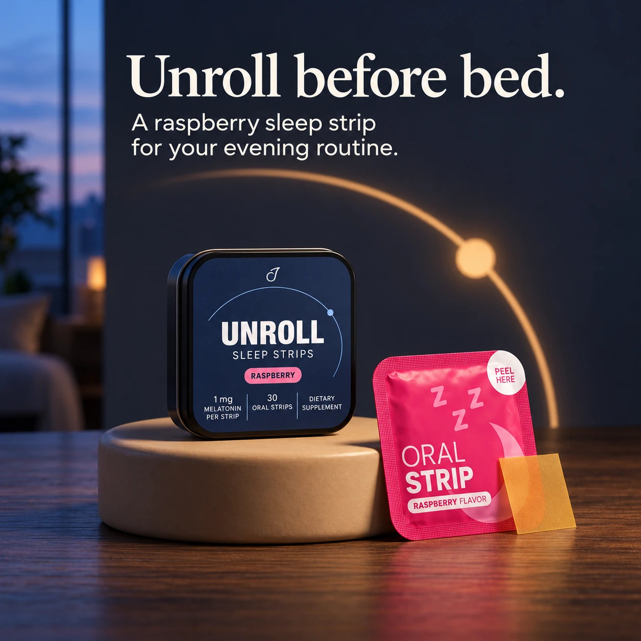 Unroll before bed — A raspberry sleep strip for your evening routine