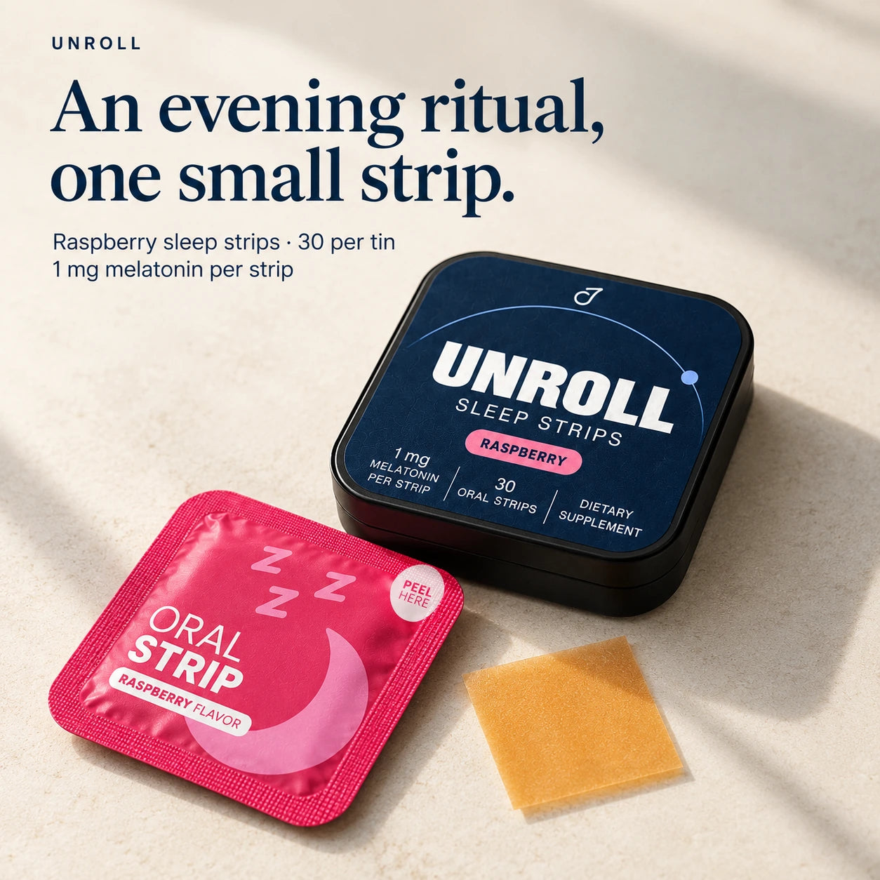 Unroll Sleep Strips — An evening ritual